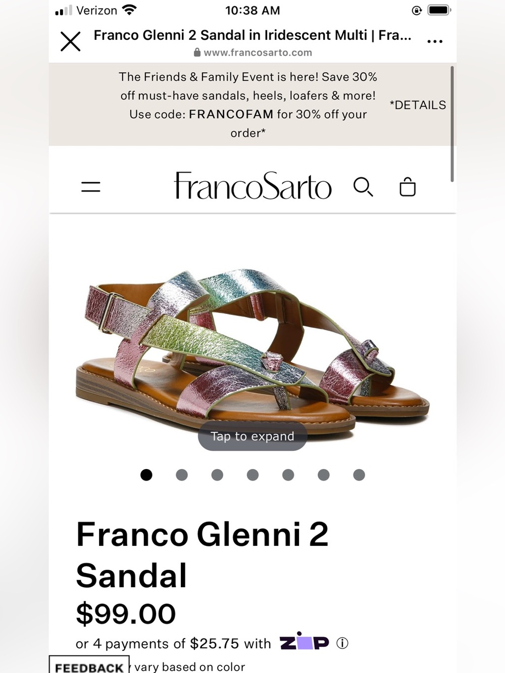 Franco Sarto sandals 9 NWOT - Picture 2 of 12